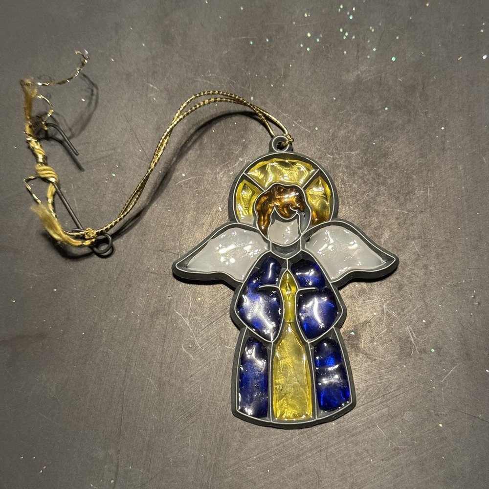 Multicolor Stained Glass Angel Christmas Ornament Decoration